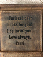 BASS FISH DISTRESSED LEATHER ROPER WALLET