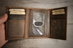 Plain Trifold Distressed Leather